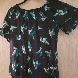 Convertible hummingbird blouse